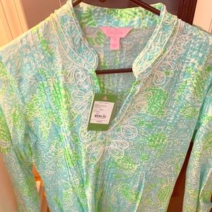 Lilly Pulitzer Shirt coverup tunic XS new with tag